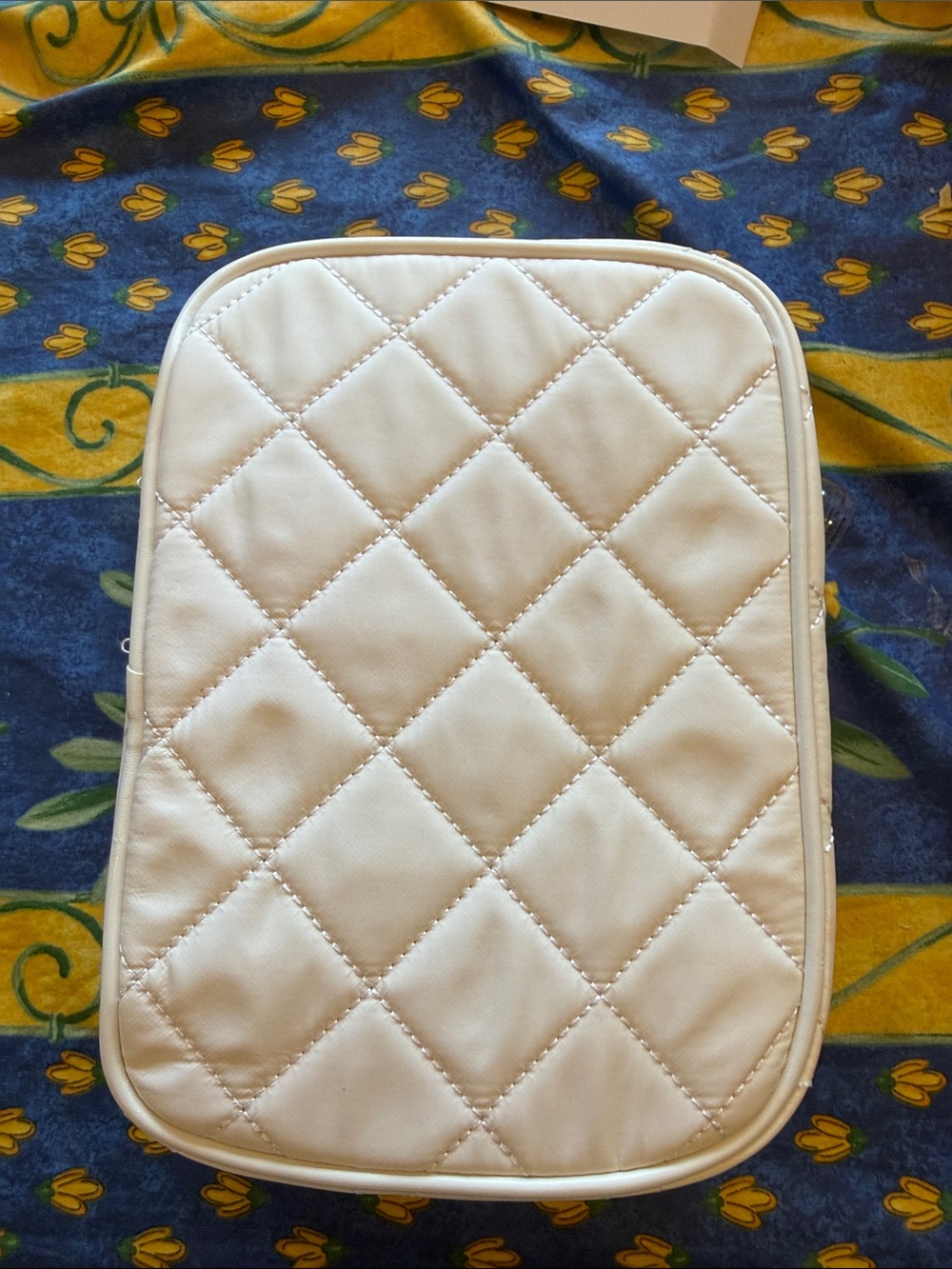 Trish McEvoy Cream Zippered Cosmetic Pouch